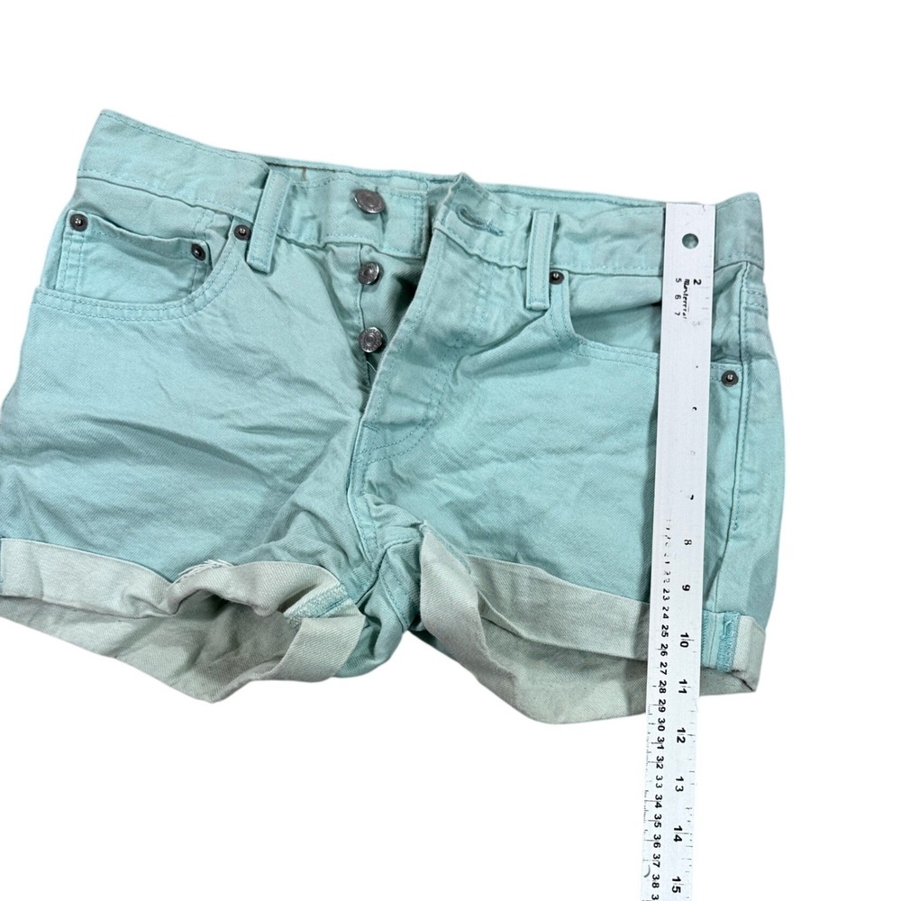 Light Aqua Women's Roll-Cuff Shorts - Picture 5 of 7